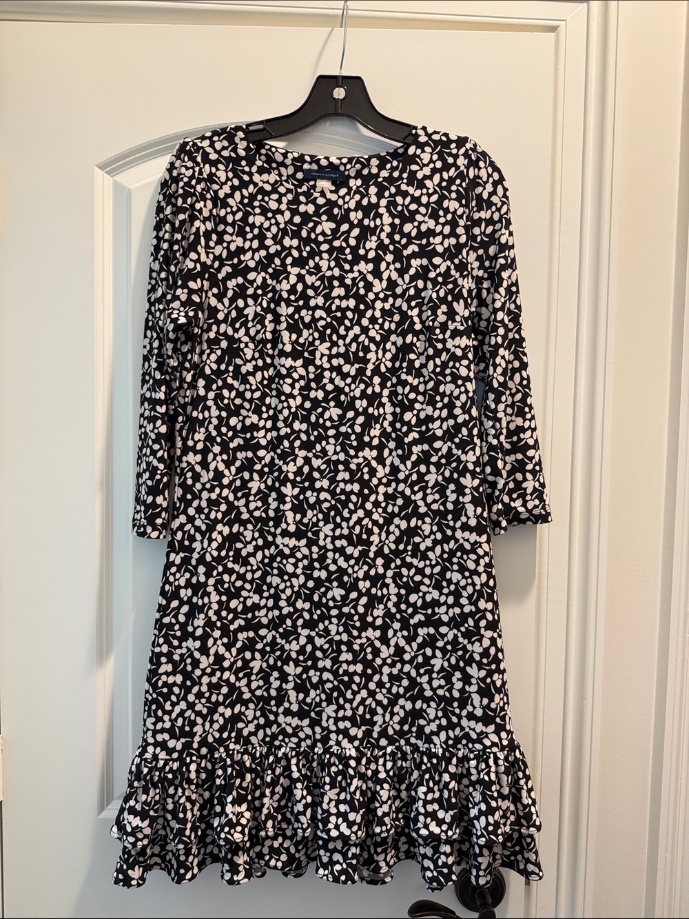 Tommy Hilfiger Black and White Floral-Print Dress